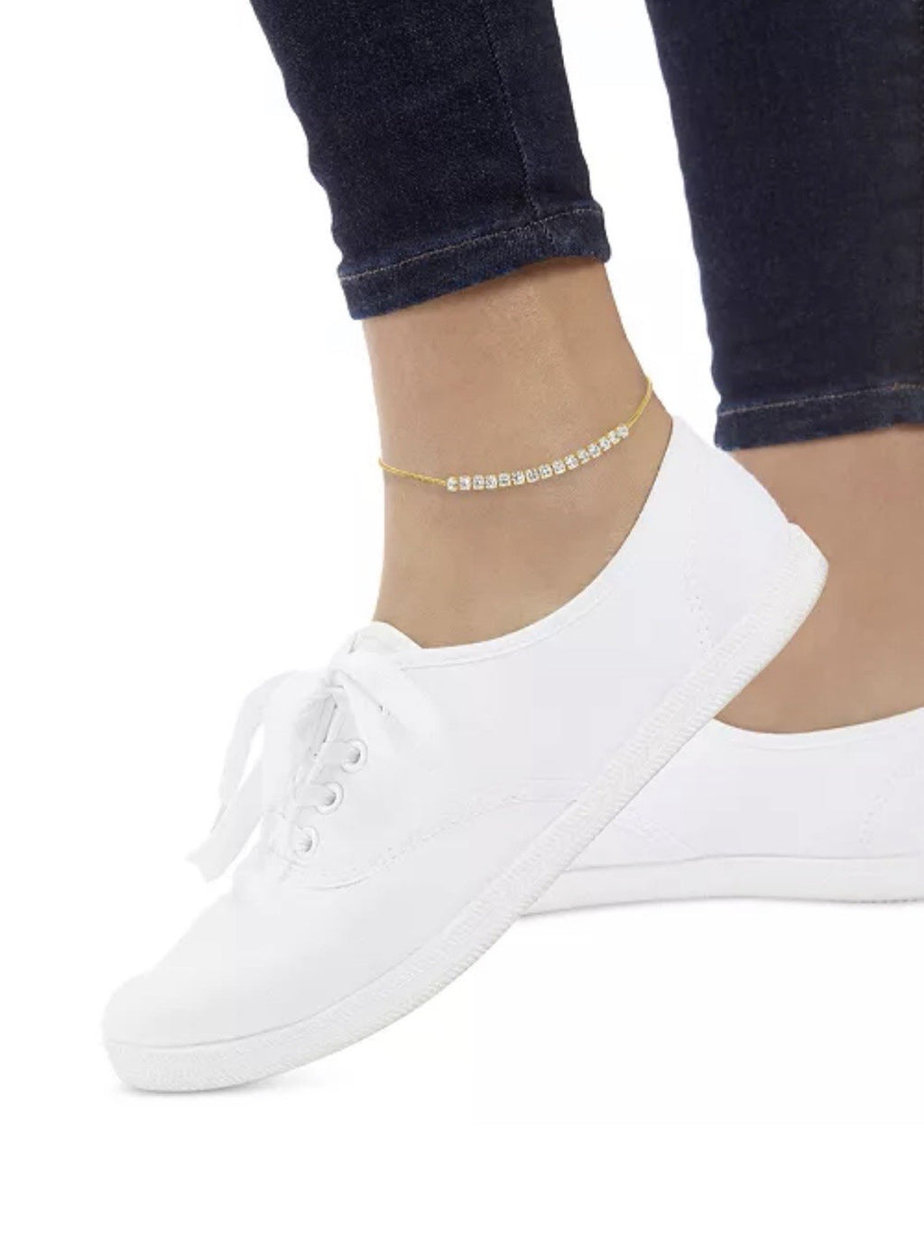 Giani Bernini Cubic Zirconia Linear Ankle Bracelet Aqua