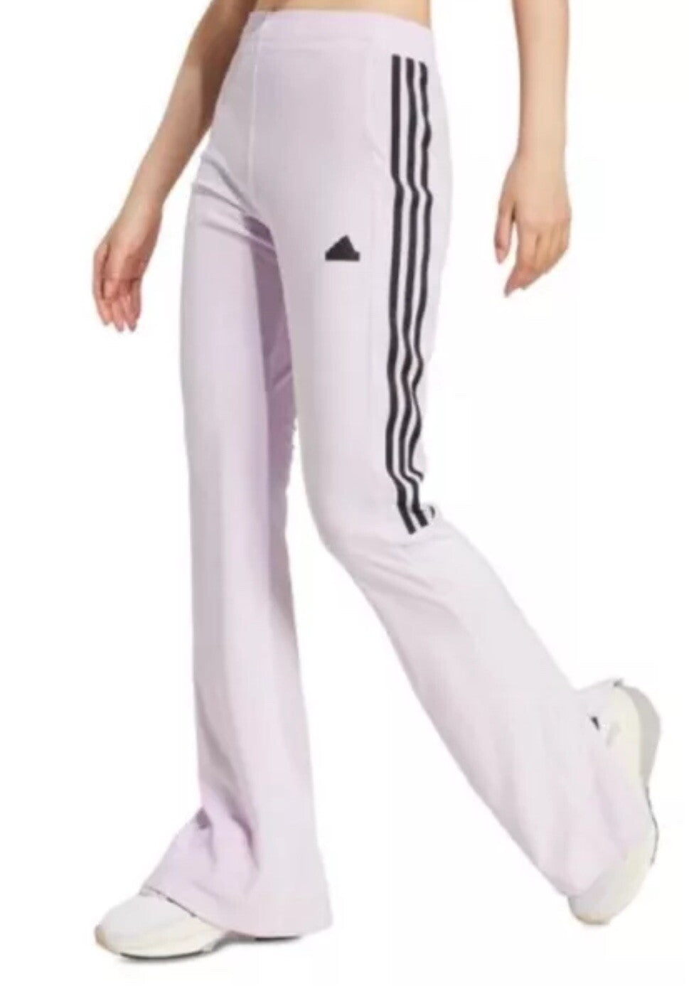 adidas Women's Tiro Ribbed Velour Flared leggings Size L Ice Lavender 