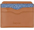 Tan Jacquard Designer Bespoke Unisex Pebble Leather Card Case Wallet