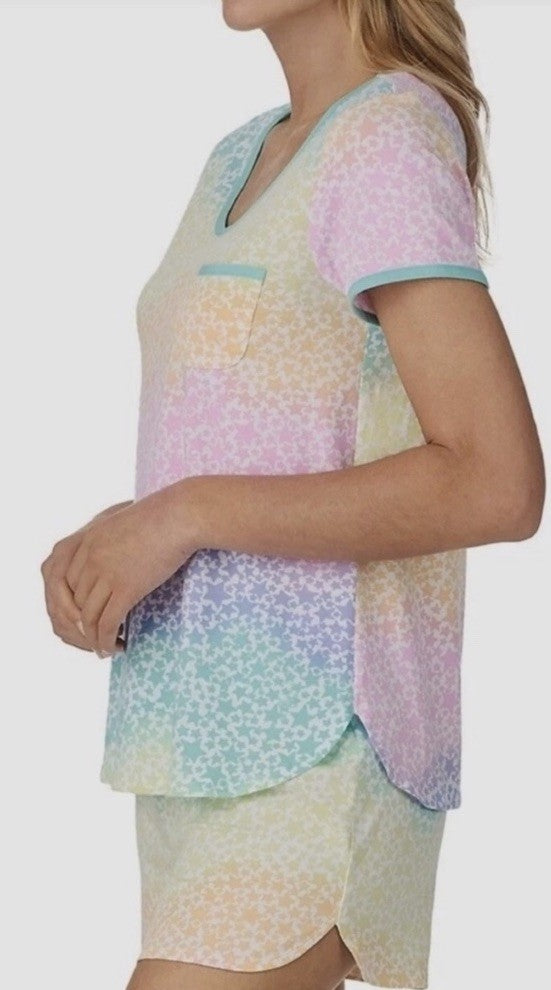 Cuddl Duds Women's 2-Pc. Printed Shortie Boxer Pajamas Set Multicolored M