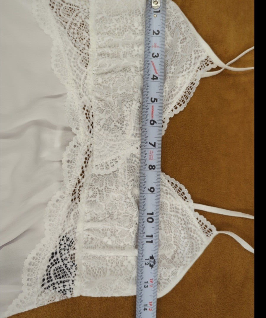 NWD INC Lace & Chiffon Nightgown Lingerie White XXL