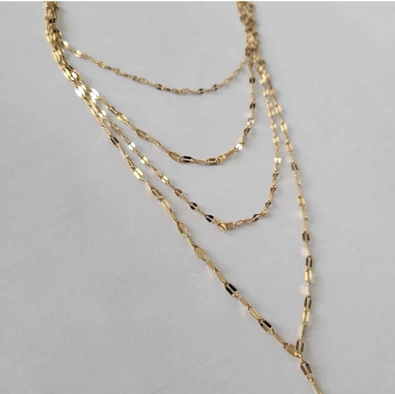 Inc International Concepts Gold-Tone Shimmer Chain Multi-Row Necklace, 16″ + 3″