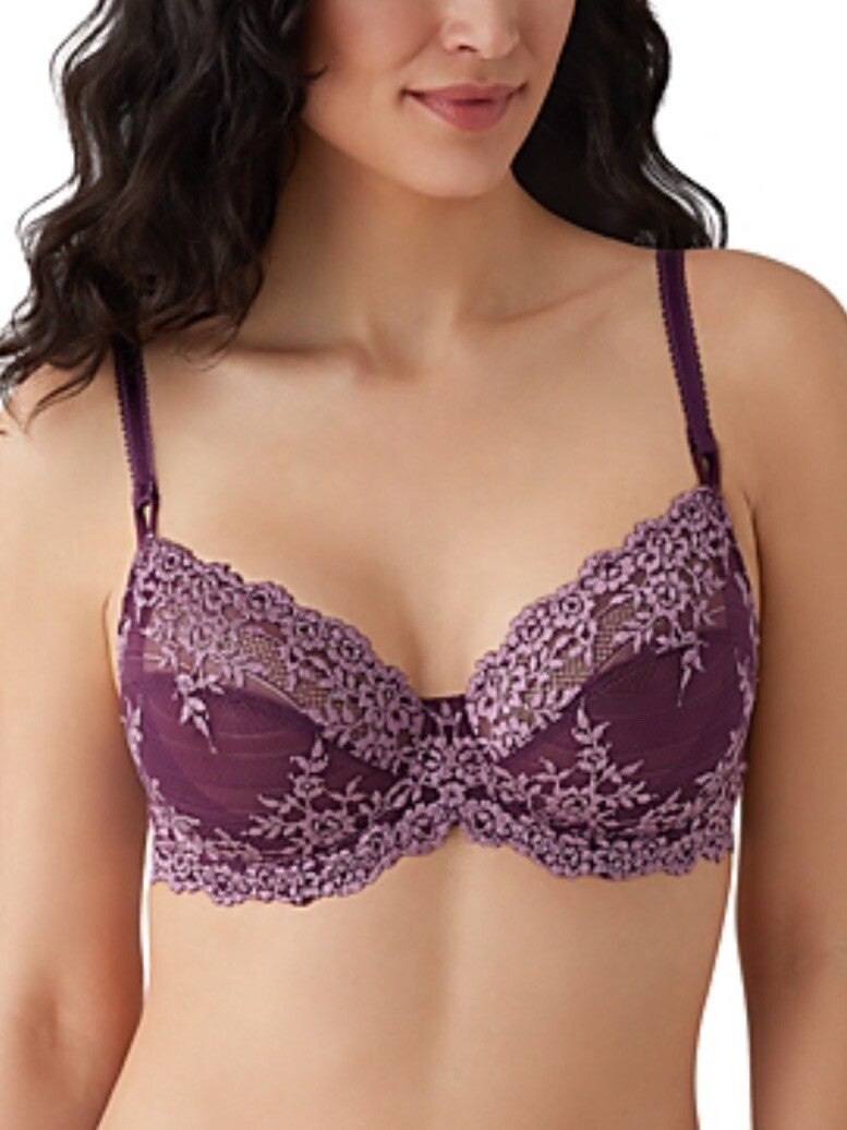 NWT Wacoal 34D Embrace Lace Wine Underwire Bra 65191 119955