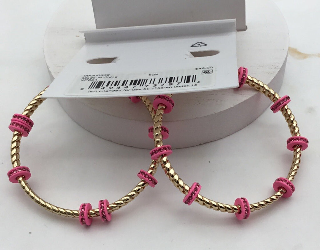 karl lagerfeld paris Women’s Gold Color Earrings Hoops Medium 