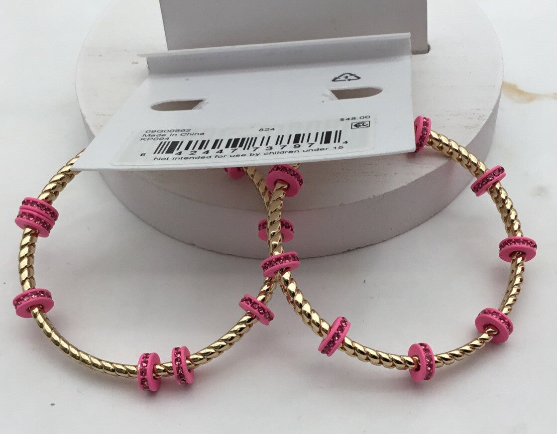 karl lagerfeld paris Women’s Gold Color Earrings Hoops Medium 