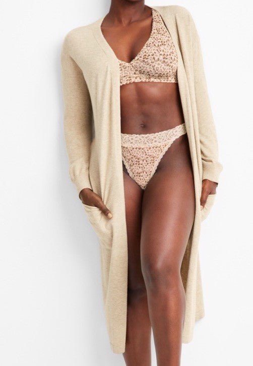 State of Day Women's Long Sweater Knit Layering Robe Toasted Peanut S