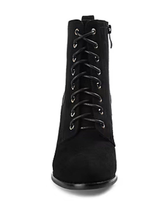 Journee Collection Women's Lace Up Boot BAYLOR Black Size 61/2
