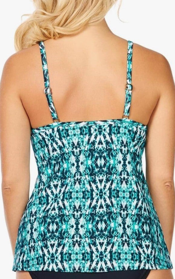 Island Escape Women’s Zuma Beach Scorpio Underwire Tankini Top Swimsuit Size 12 