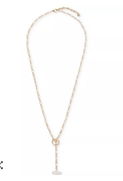 Lucky Brand Long Gold Tone Freshwater Pearl Lariat Necklace 27’+2 Extender