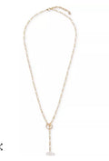 Lucky Brand Long Gold Tone Freshwater Pearl Lariat Necklace 27’+2 Extender