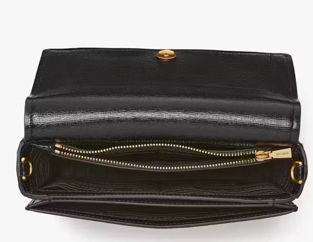 Kate Spade Morgan Bow Bedazzled Flap Chain Wallet Crossbody