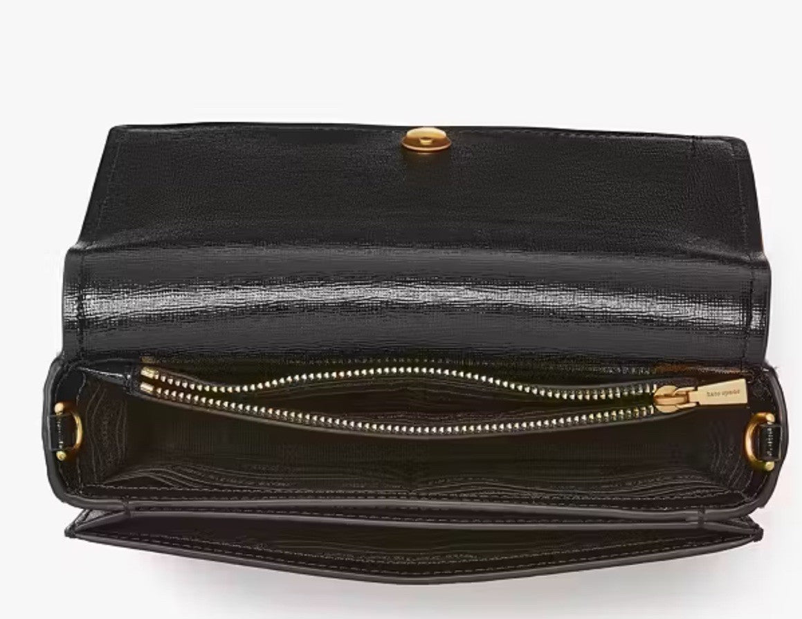 Kate Spade Morgan Bow Bedazzled Flap Chain Wallet Crossbody
