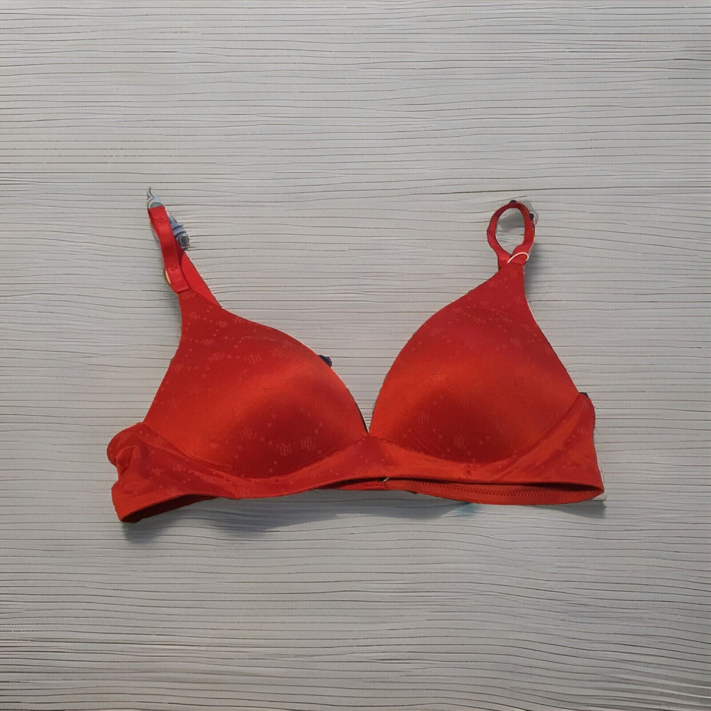 LAUREN RALPH LAUREN Wireless Logo T-Shirt Bra in Ruby Red 34B