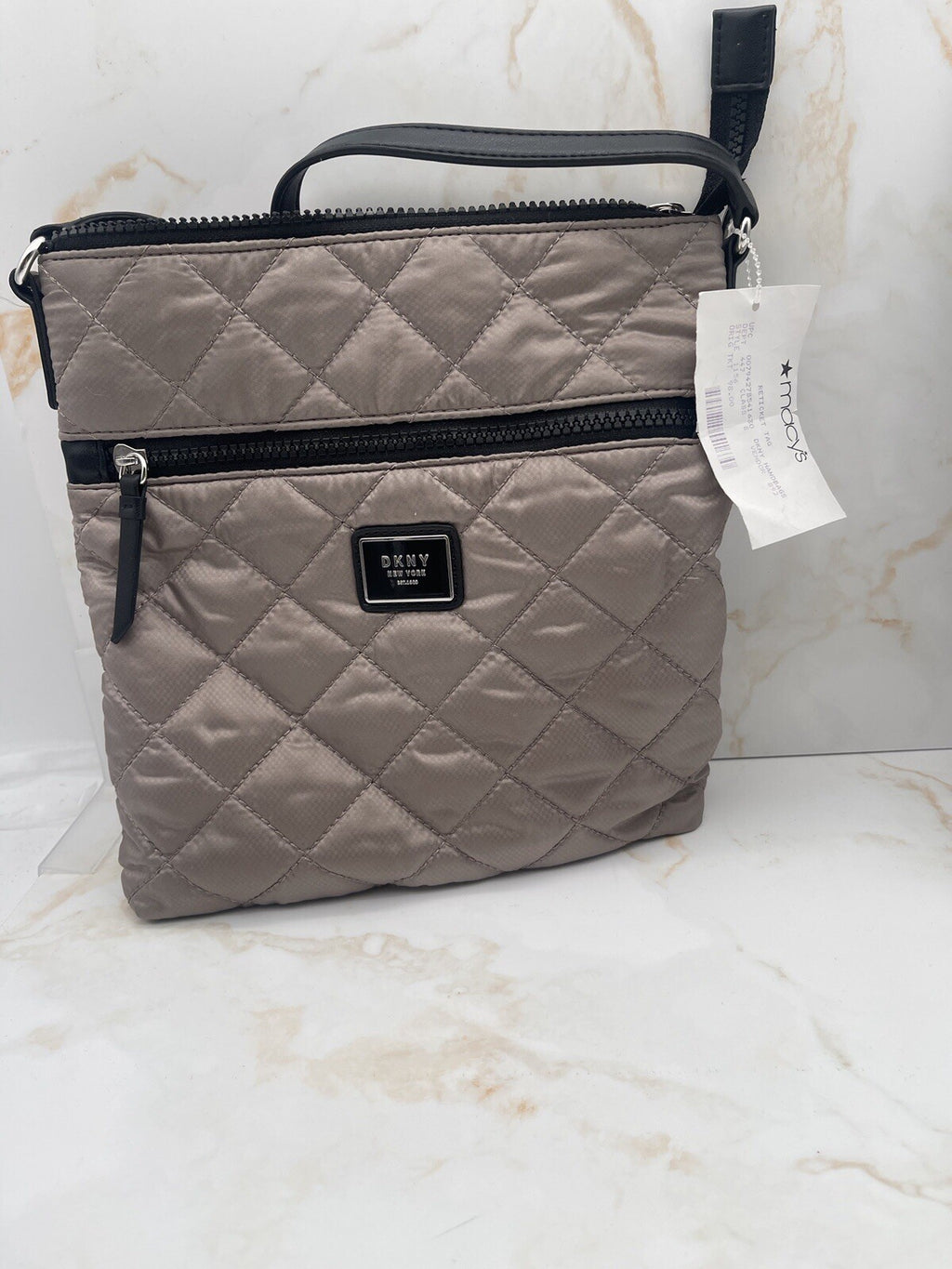 DKNY Maya Quilted Crossbody Brown And Black 