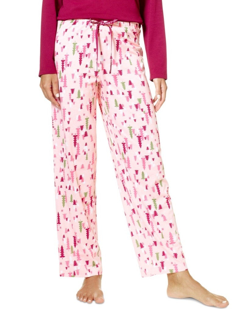 Hue Printed Pajama Pants Women's M Blossom Drawstring Elastic Waist Pull On