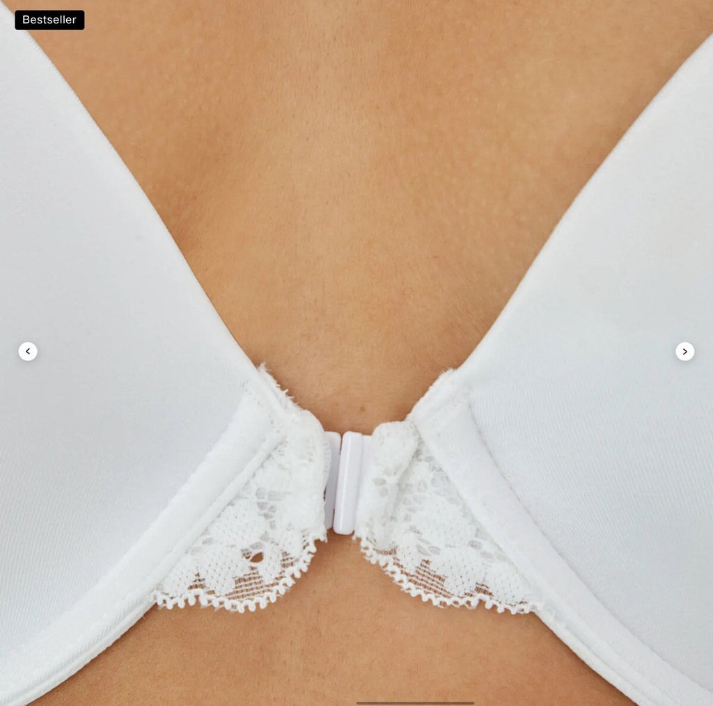 Maidenform Racerback Fab Fit Lace Trim Smoothing Underwire Bra NWT White 38DD