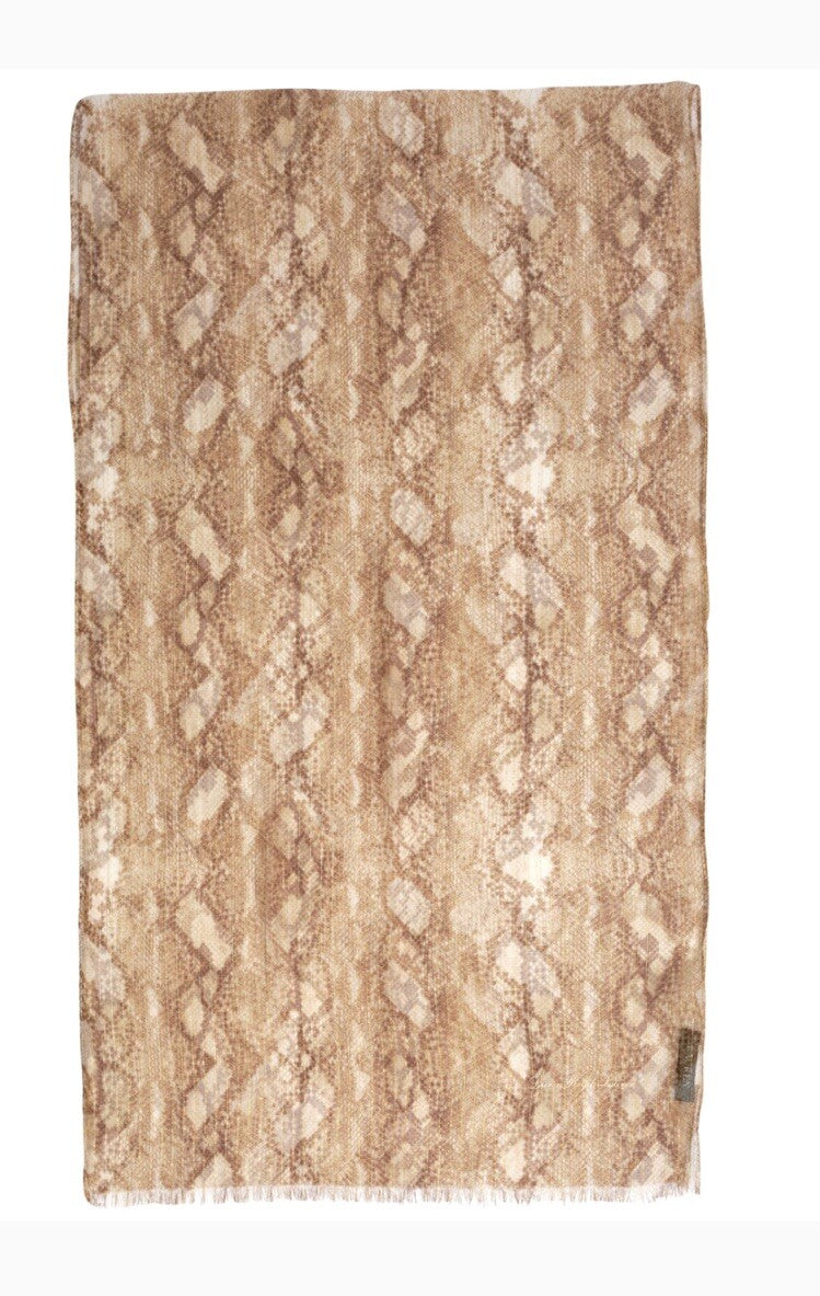 Lauren Ralph Lauren Python Skinny Scarf - Tan