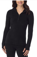 Cuddl Duds Fleecewear Half-Zip Hooded Top Black M