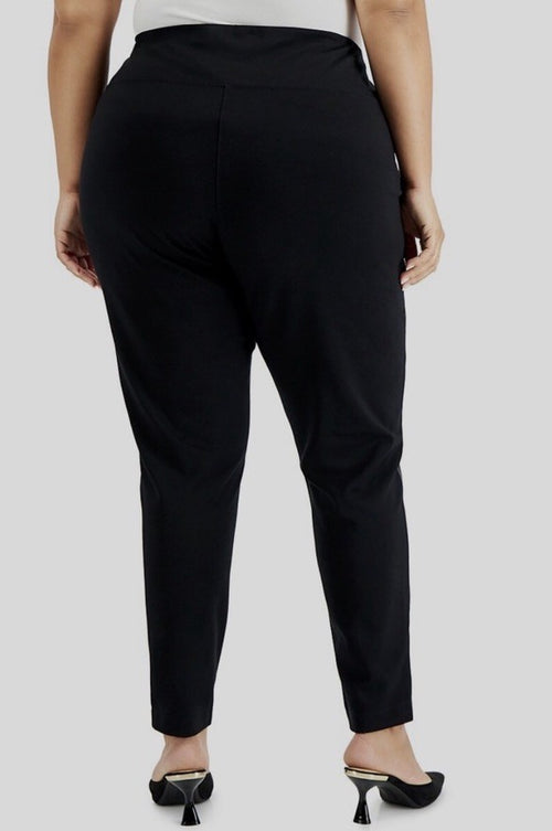 Calvin Klein Women's Black Faux Leather Front Leggings Pants Plus Size 2X