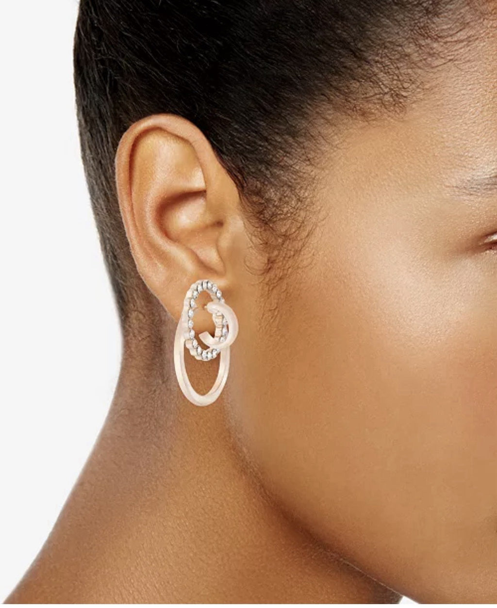 Steve Madden Interlock Crystal Pavé Interlocking Drop Earrings