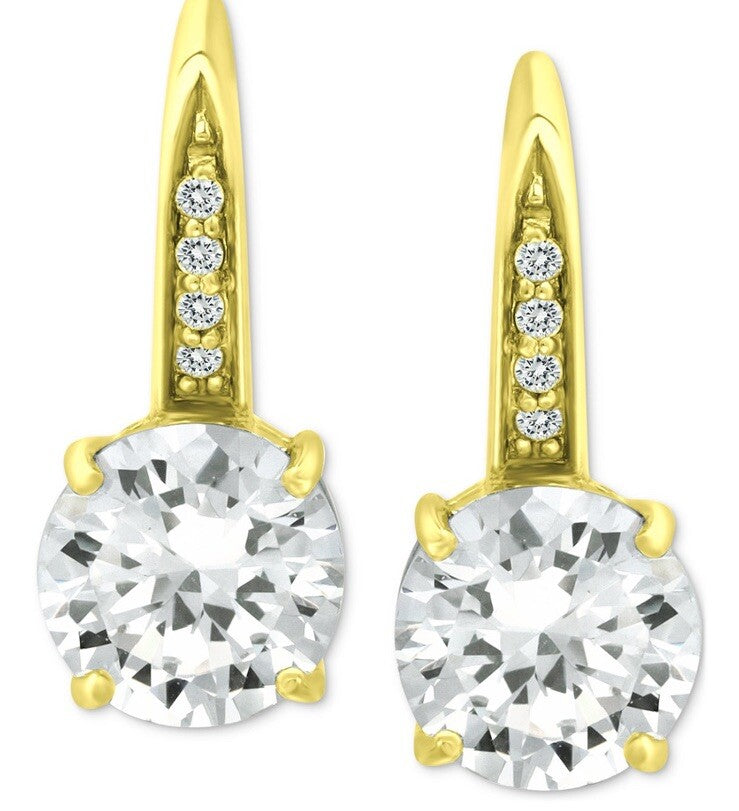 Giani Bernini Cubic Zirconia Leverback Earrings In 18k Gold Over Sterling 