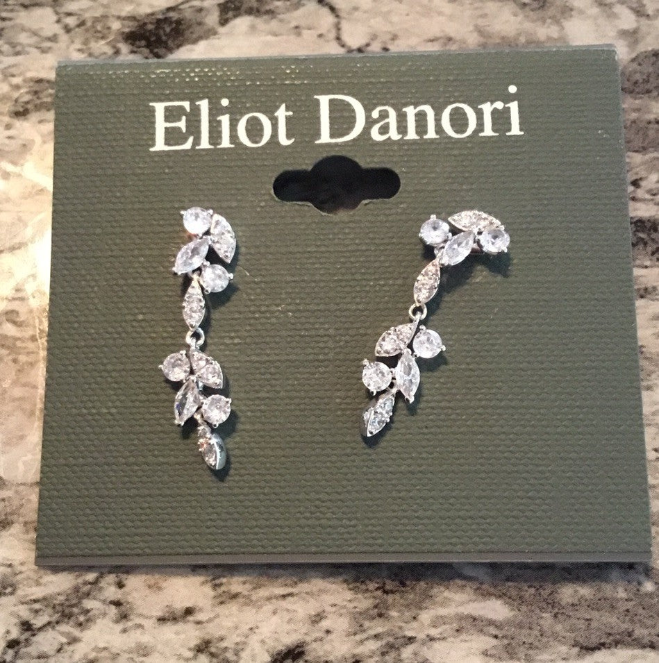 Eliot Danori Silver-Tone Linear Drop Earrings 