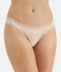 Jenni Women's Lace-Trim Thong Chai XXXL