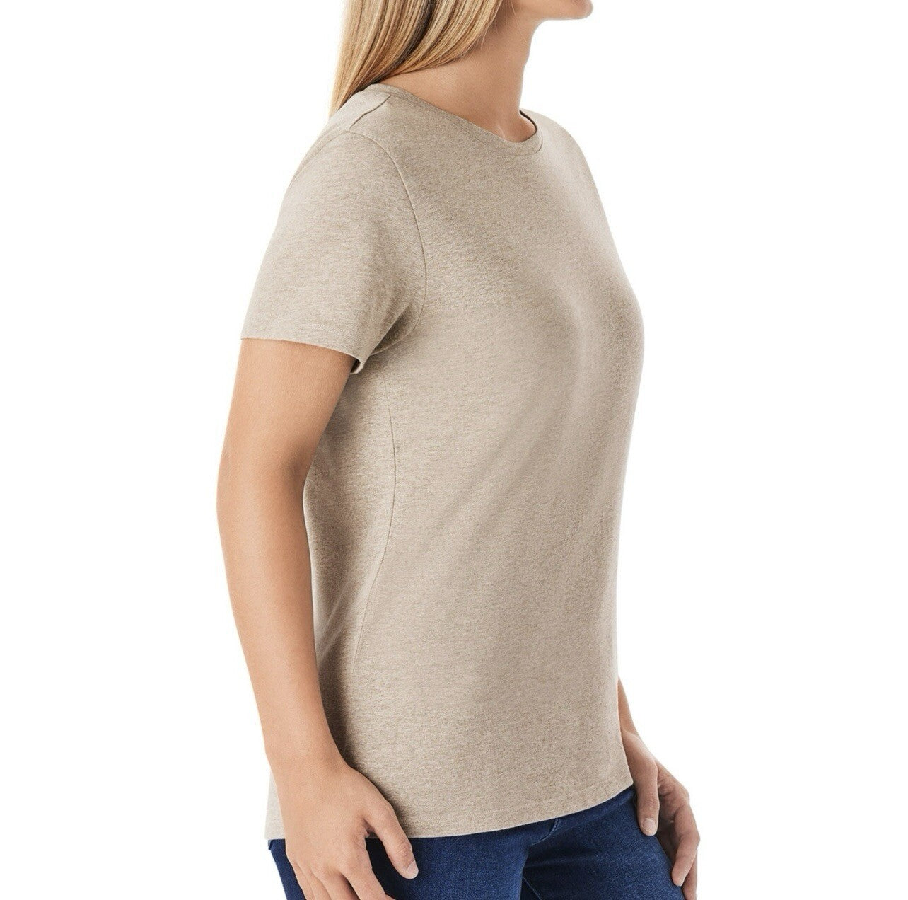 Members Mark Women's Essential Short Sleeve Relaxed Fit Crewneck Tee Size L