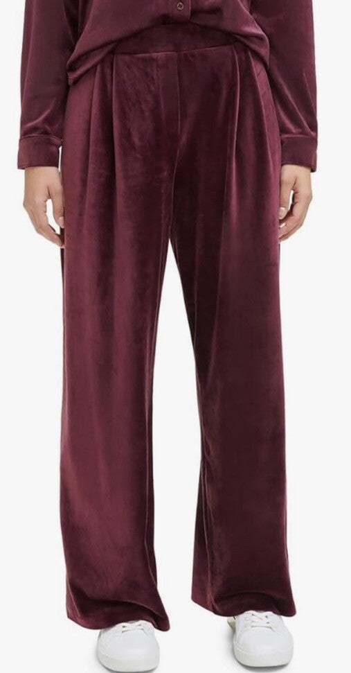 Calvin Klein Womens Velvet Mid Rise Casual Wide Leg Pants BHFO 6159