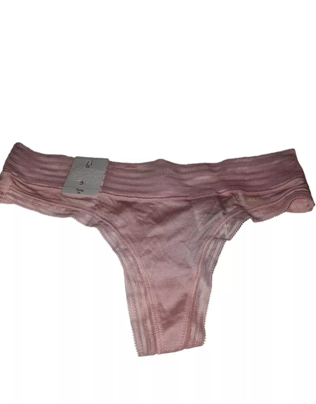 Calvin Klein Womens Striped Waist Thong Underwear Pink  Modal QD3670 XSmall 