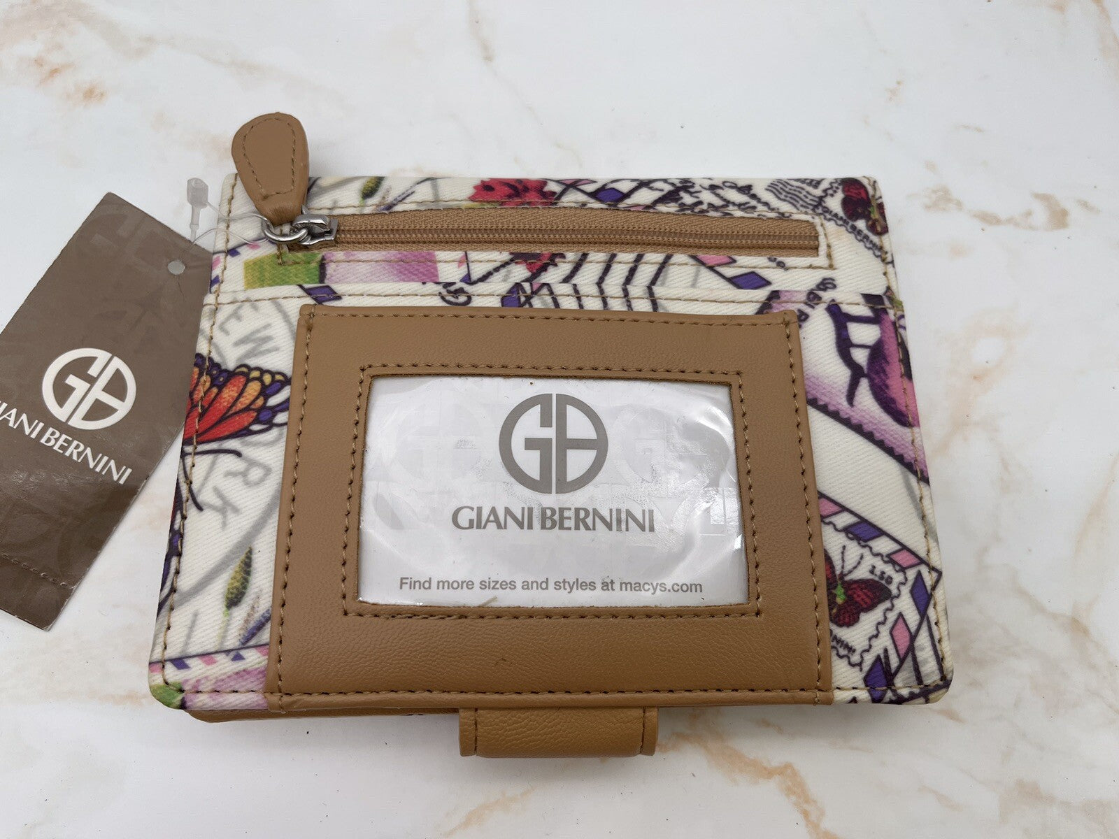 Giani Bernini Small Wallet Beige Khaki SAFFIANO