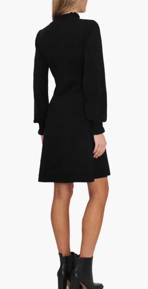 CeCe Women's Blue Long-Sleeve Mock Neck Sweater Dress Size L Navy Classic