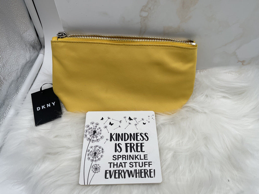 DKNY Poly Nylon Lg Cosmet Yellow Bag