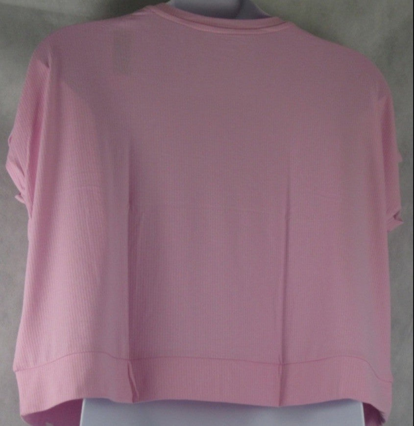 Gap GapBody Women's Ribbed Short-Sleeve Pajama Top - Butterfly Pink, SMALL
