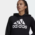 NEW Women's Adidas Essentials Black Logo Fleece Hoodie Size M MSRP $50.00