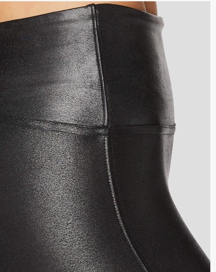 Spanx Faux Leather Moto Skinny Leggings Size Medium M Pants Very Black NWT