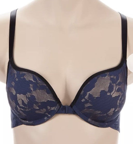 b.tempt'd by Wacoal Women's Shadow Scene Front Close PushUp Bra 34DD Indigo 