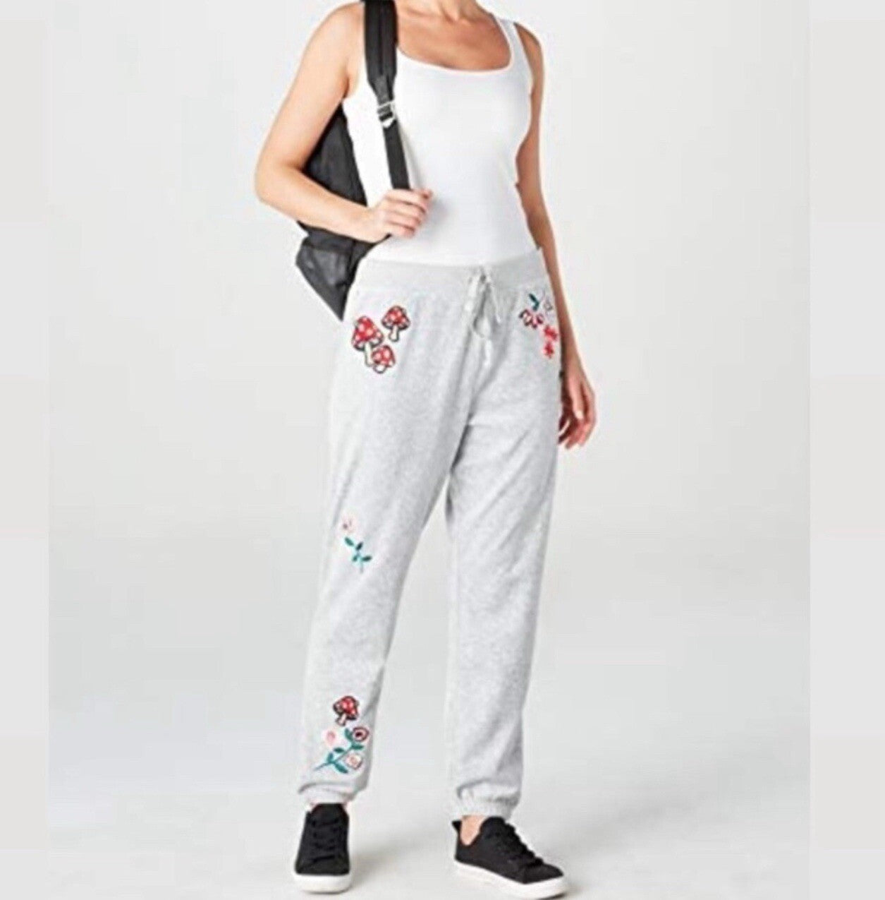 Women JUICY COUTURE Silver Lake Floral Velour Track Pant Size S