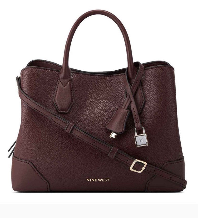 Nine West Black Brooklyn Jet Set Satchel Tote  8.5"H × 10.5"W × 4"D