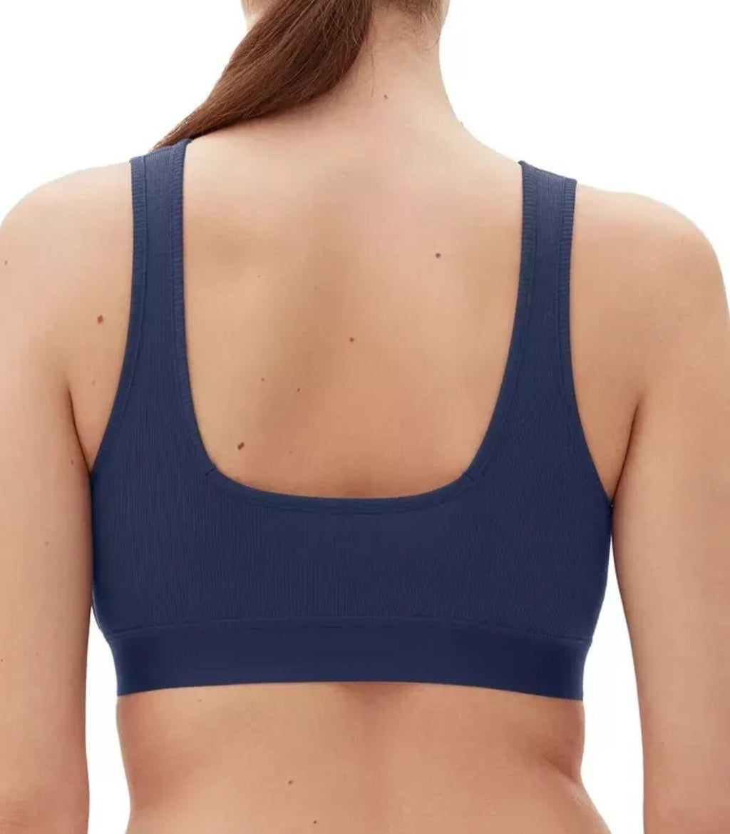 GAP Women's GapBody Ribbed Stretch Cotton  Bra, XS Navy