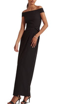 Lauren Ralph Lauren Women's Off-The-Shoulder Column Gown Black Size 14