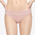 Calvin Klein Womens Striped Waist Thong Underwear Pink  Modal QD3670 XSmall 