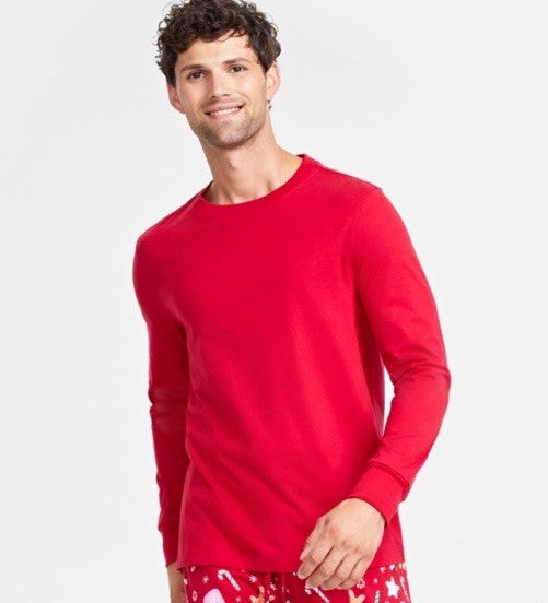 Family Pajamas Men's Red Shirt Only Size Small