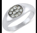 On 34th Crystal Pavé Signet Ring, Size 5