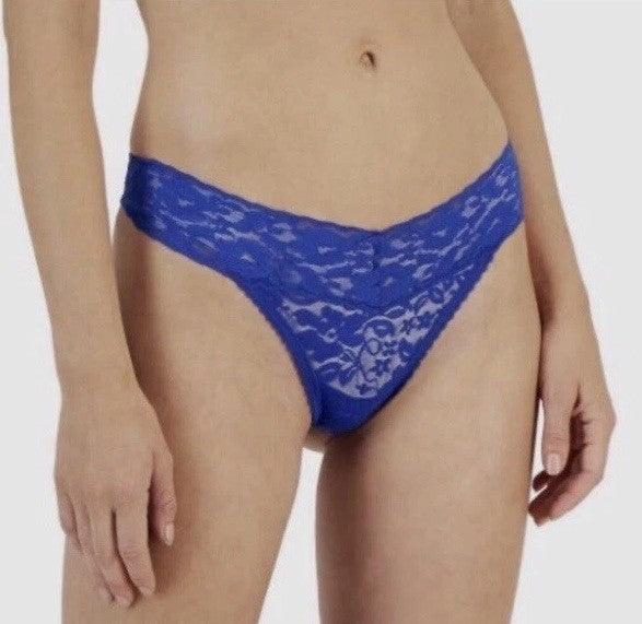 I.N.C. International Concepts Lace Thong Underwear Lingerie Deep Cobalt L