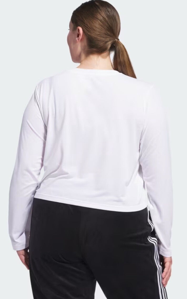 Women's adidas Y2K Glam Sportswear Long Sleeve T-Shirt Color: White Size Small 
