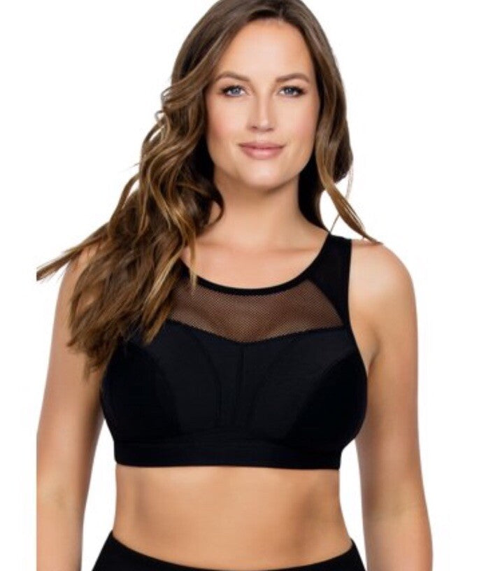 Parfait Breeze Wireless Unlined Sports Bra,  Black 34C