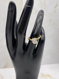 Charter Club Cubic Zirconia Silver Plated Size 7 Ring In Gold Color
