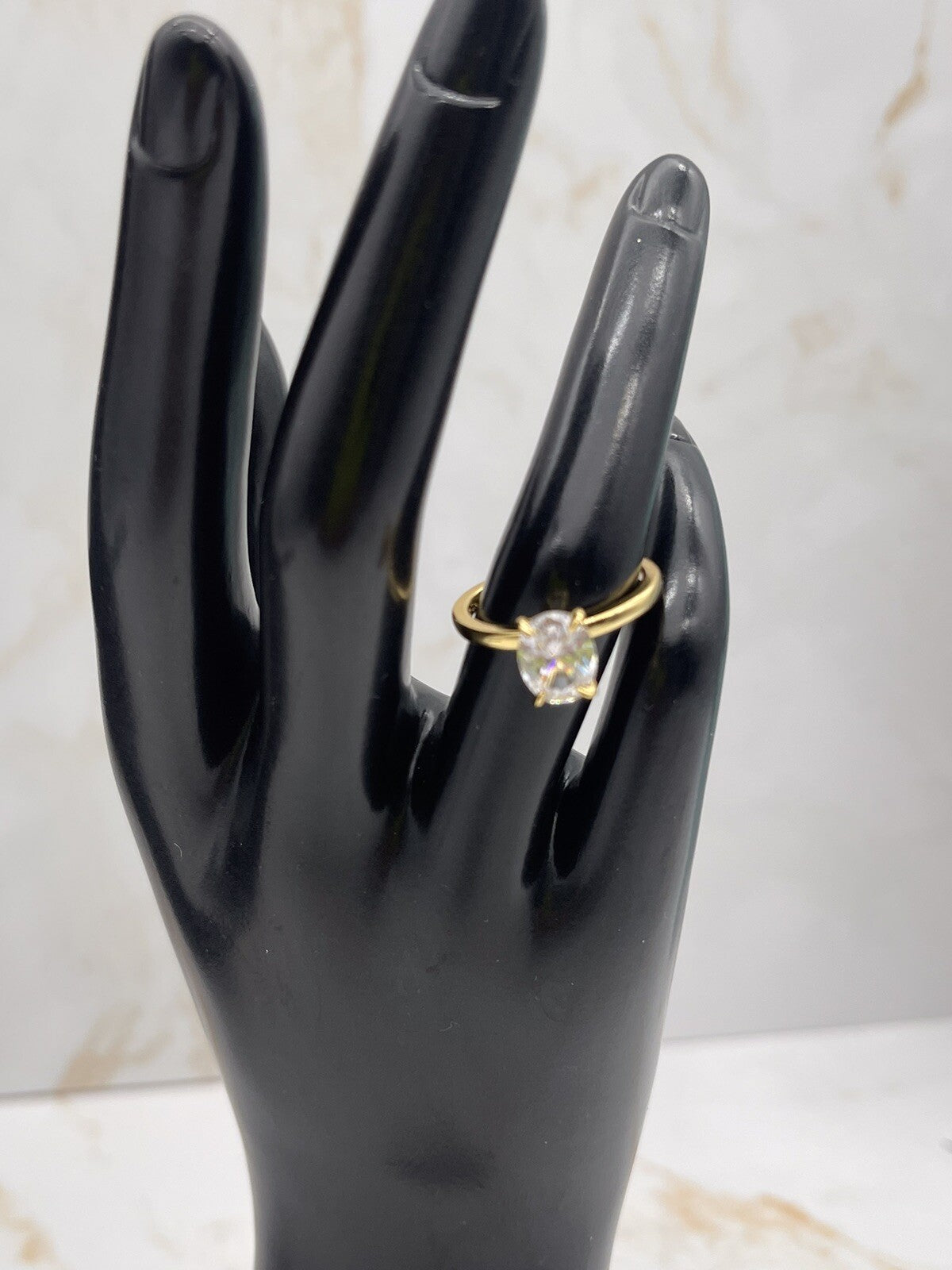 Charter Club Cubic Zirconia Silver Plated Size 7 Ring In Gold Color