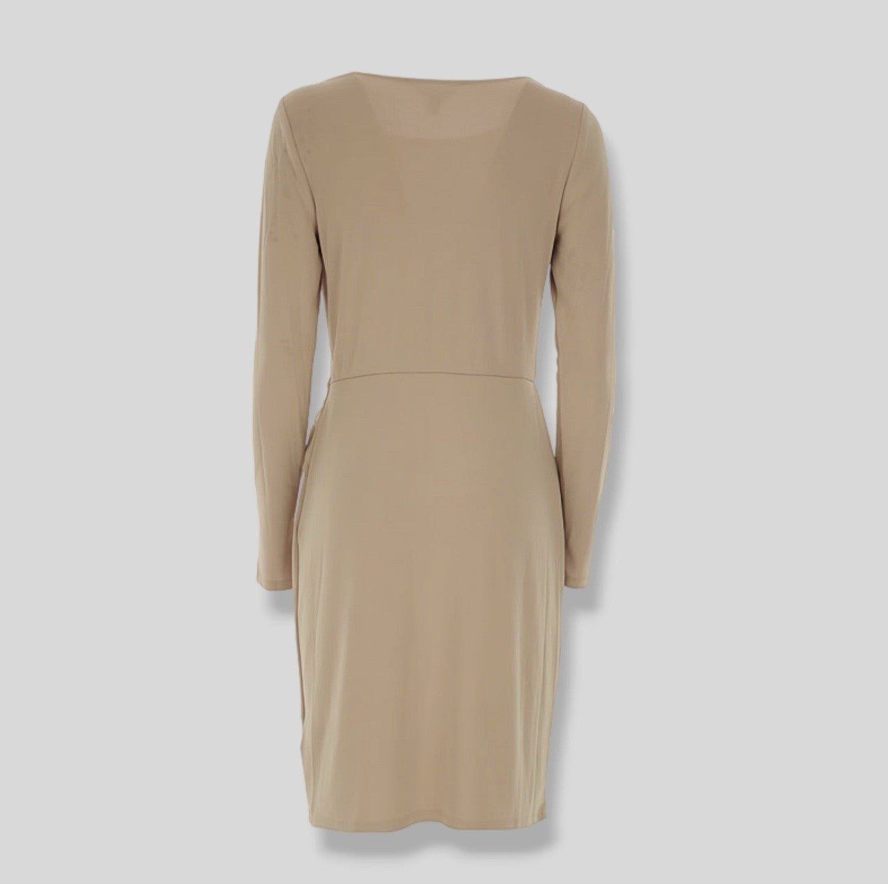 RALPH LAUREN  Buckle-Trim Jersey Dress - Classic Camel Size 16